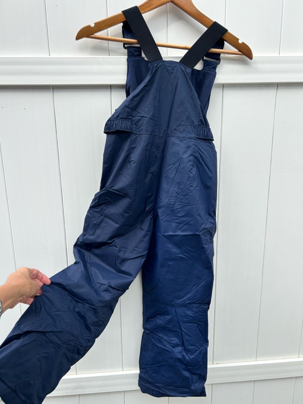 Columbia Navy Blue Snow Bib Jumpsuit Ski Bibs w/ Black Elastic Straps Kids Small